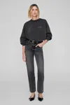 Anine Bing Jaci Sweatshirt Lyrics In Washed Black In Black