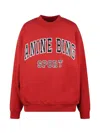 Anine Bing Crew-neck Sweatshirt With Logo Print In Red