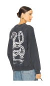 Anine Bing Jaci Sweatshirt Twisted Snake In Charcoal