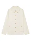 Anine Bing Wool And Cashmere Jacket With Long Sleeves In White
