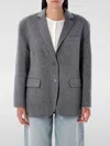 Anine Bing Wool And Cashmere Jacket With Flap Pockets In Gray