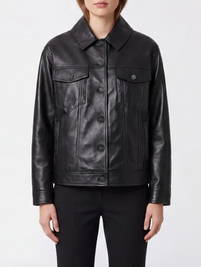 Anine Bing Rory Jacket In Black Recycled Leather Black Recycled Leather