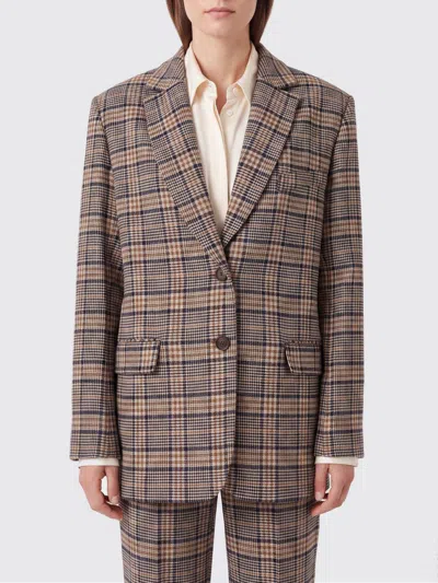 Anine Bing Embroidered Jacquard Checked Quinn Blazer In Multi