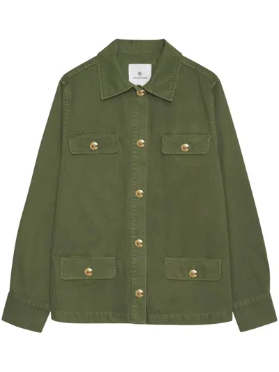 Anine Bing Long Sleeve Jacket In Green