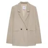 Anine Bing Diana Linen Blend Blazer In Beige