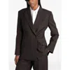 Anine Bing Aretha Blazer In Brown Polyester In Brown