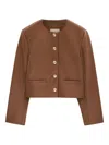 Anine Bing Cropped Leather Jacket Cognac In Brown