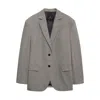 Anine Bing Quinn Herringbone Blazer Front Pockets In Gray