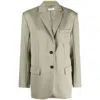 Anine Bing Quinn Oversized Wool Blazer In Green