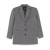 Anine Bing Declan Blazer In Black And Grey Stripe In Grey