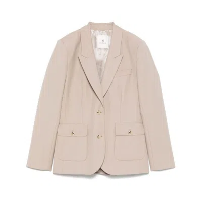 Anine Bing Wool Blazer In Beige