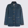 Anine Bing Luna Denim Jacket With Collared Neck In Multi