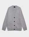 Anine Bing Boxy Grey Cashmere Cardigan With Button Closure In Gray
