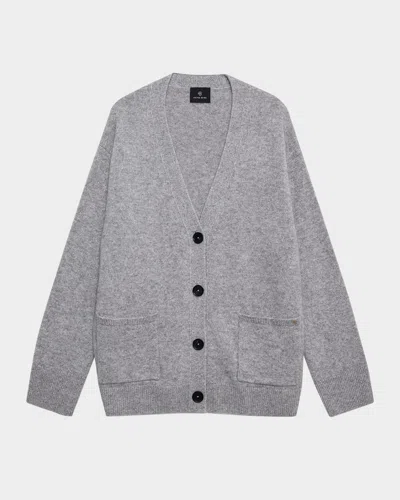 Anine Bing Jackson Cashmere Cardigan In Gray