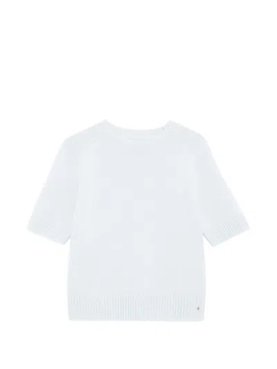Anine Bing Jackson Short-sleeve Sweater In White