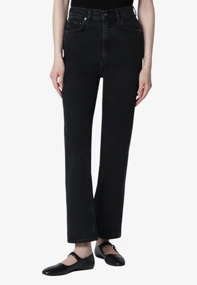 Anine Bing Jane High-rise Jeans In Black