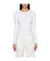 Anine Bing White Jane Long Sleeve T-shirt In White