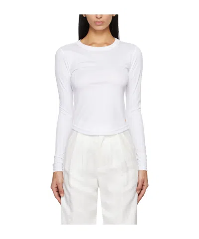 Anine Bing White Jane Long Sleeve T-shirt