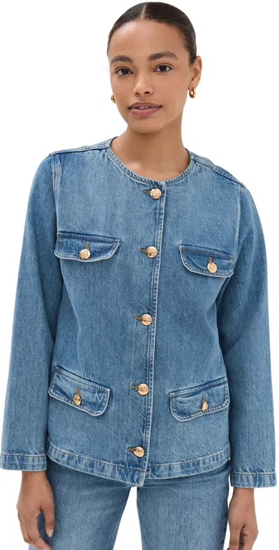 Anine Bing Janet Denim Jacket In Blue