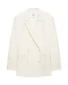 Anine Bing Jasmine Double-breasted Blazer In Neutral