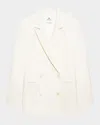 Anine Bing Jasmine Double-breasted Blazer In Neutral