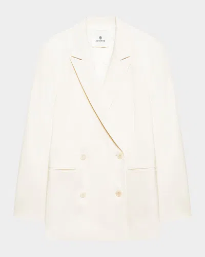 Anine Bing Jasmine Double-breasted Blazer In Neutral