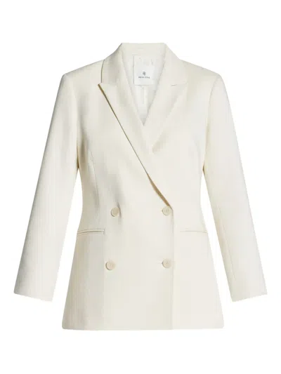 Anine Bing Jasmine Double-breasted Blazer In White