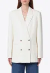 Anine Bing Jasmine Double-breasted Blazer In Ivory