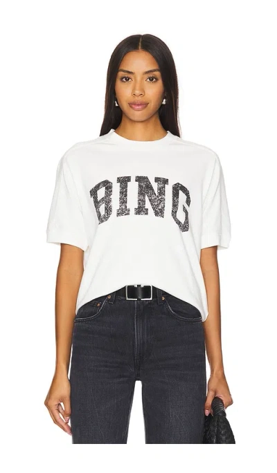 Anine Bing Short-sleeve Pullover In Soft French Terry In White