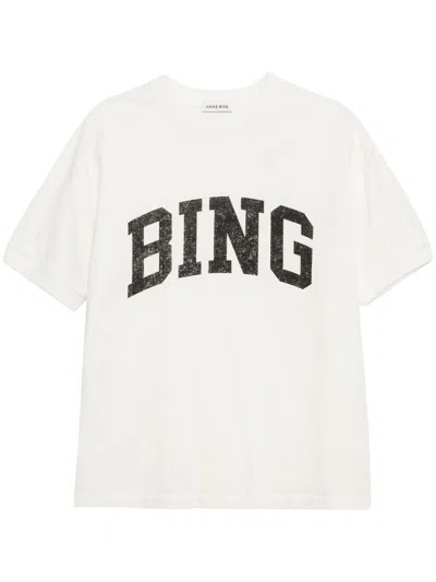Anine Bing Jaylin Cotton T-shirt In White