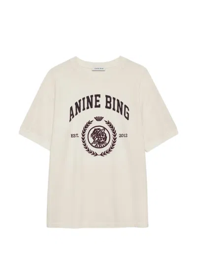 Anine Bing Jaylin Logo-print T-shirt In Neutral