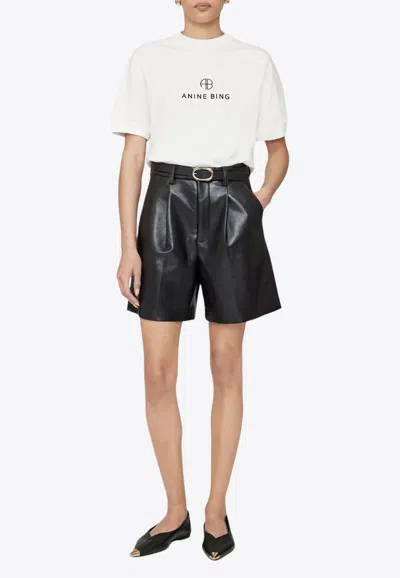Anine Bing Jaylin Monogram T-shirt In White
