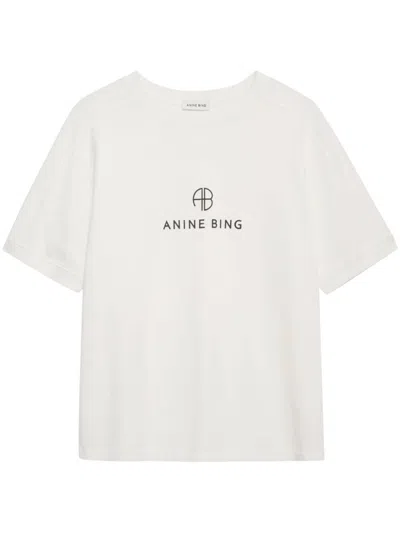 Anine Bing Logo-print Cotton T-shirt In White