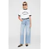 Anine Bing Short Sleeve Top Featuring Contrast Trim In White