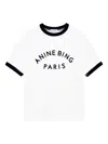 Anine Bing Short Sleeve Top Featuring Contrast Trim In White
