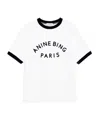 Anine Bing Short Sleeve Top Featuring Contrast Trim In White