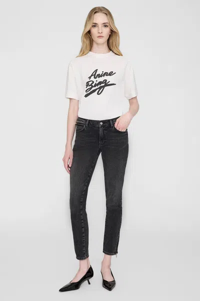 ANINE BING ANINE BING JAYLIN TEE SIGNATURE IN IVORY