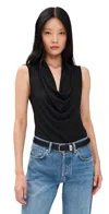 Anine Bing Jeanette Thong Bodysuit Black In Black