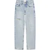 Anine Bing Kate Straight-leg Ripped Jeans In Blue