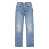 Anine Bing Bruno Destructed Frayed Jeans In Blue