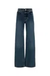 Anine Bing Denim Wide Leg Five Pocket Trousers In Blue