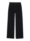 Anine Bing Logo-patch Wide-leg Jeans In Black