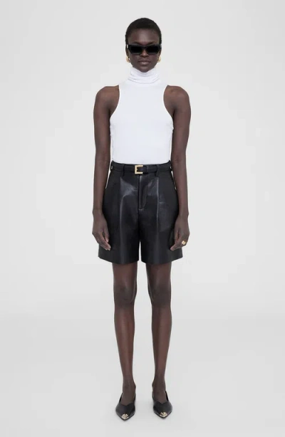 Anine Bing Modal-blend Jersey Turtleneck Top In White