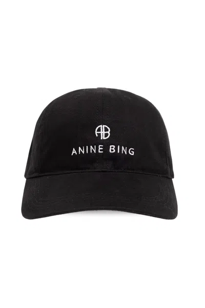 Anine Bing Jeremy Baseball Logo Detail Hat In Black