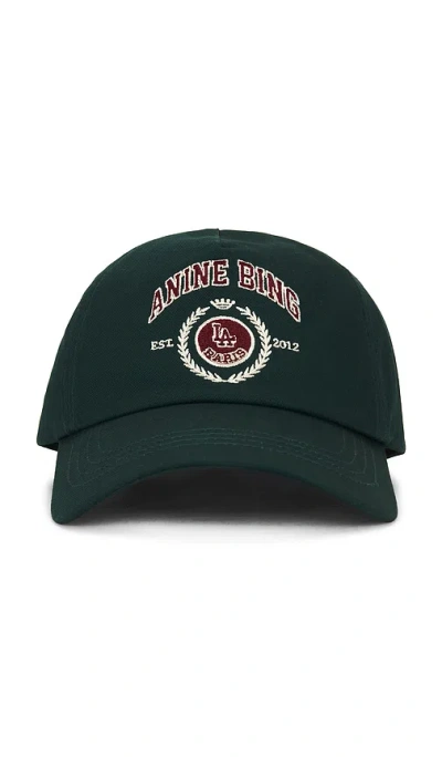 Anine Bing Jeremy Baseball Cap Collegiate In Deep Emerald