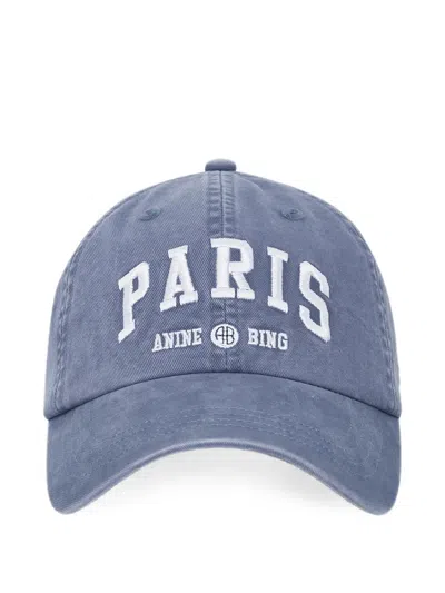 Anine Bing Jeremy Baseball Cap Paris University In Blue