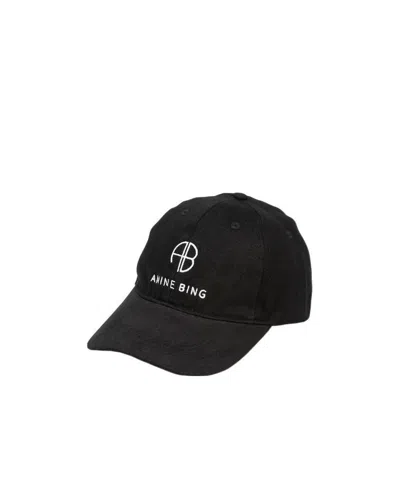 Anine Bing Jeremy Baseball Logo Detail Hat In Black