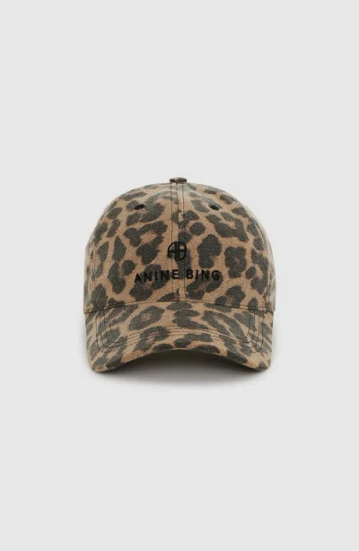 Anine Bing Jeremy Leopard Baseball Cap In Brown