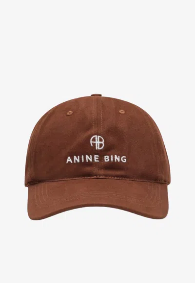 Anine Bing Jeremy Logo Baseball Cap In Brown