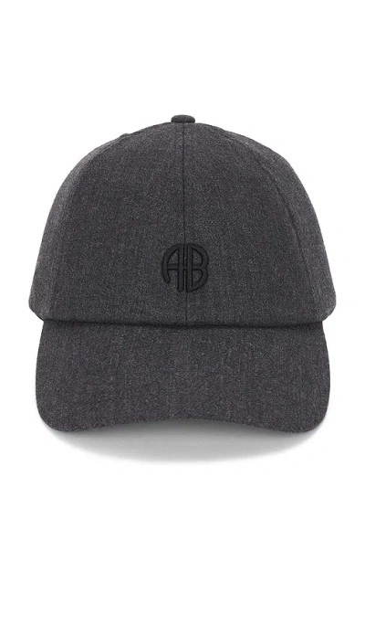 Anine Bing Jeremy Monogram Baseball Cap In Gray